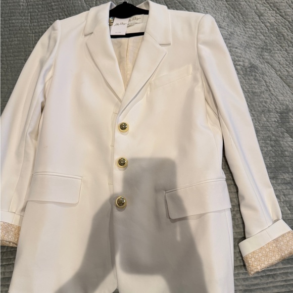Lilly Pulitzer White Blazer with Gold Buttons